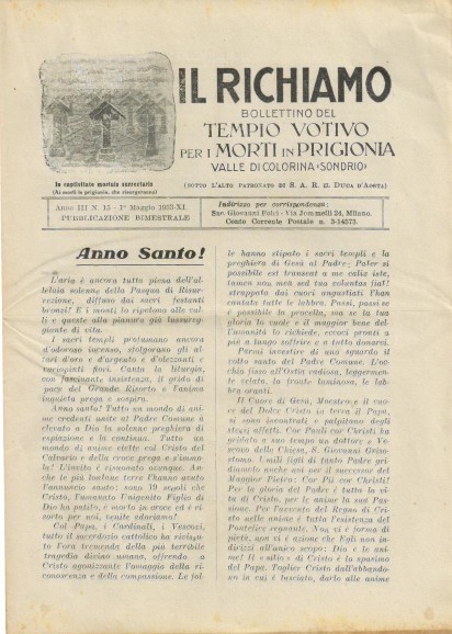 Richiamo n. 15 - Maggio 1933